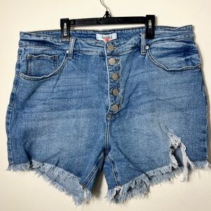 Arula Women's Size 16 Denim Jean Shorts - distressed cut offs frayed hem stretch